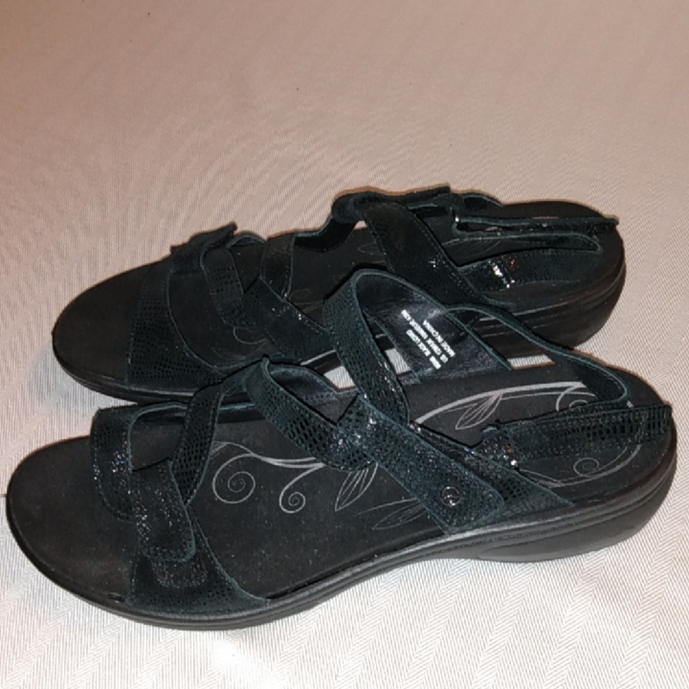 Revere Black Lizard Sandal 12